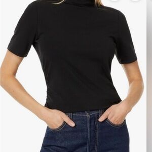 Sanctuary Black Short Sleeve Side-Ruched Tee